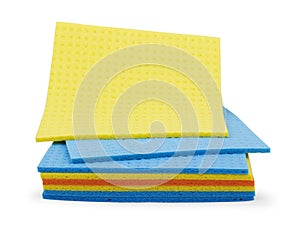 Blue microfiber duster on white background