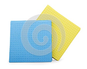 Blue microfiber duster on white background