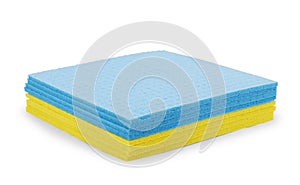 Blue microfiber duster on white background