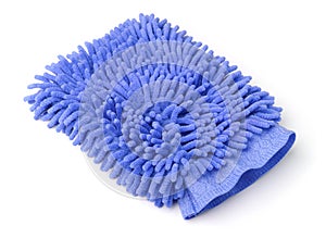 Blue microfiber wash mitt