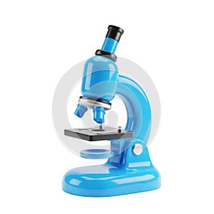 Blue microscope isolated on transparent background isolated on transparent background