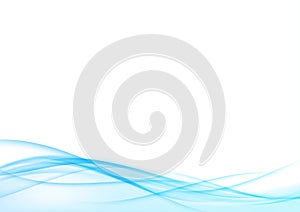 Blue mild soft futuristic smooth abstract wave banner photo