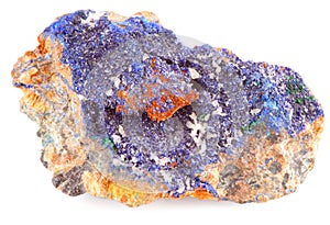 Blue Mineral Azurite Isolated