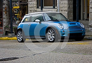 Blue Mini Cooper