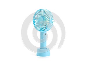 Blue mini electric portable fan