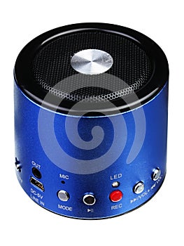Blue mini portable speaker