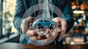 The Blue Miniature Car. AI generated