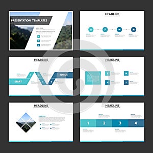 Blue minimal presentation templates Infographic elements flat design set for brochure flyer leaflet marketing advertising