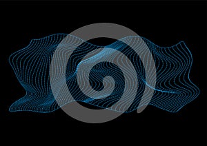 Blue minimal wavy dotted lines abstract background