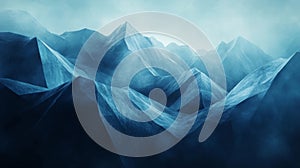 Blue Misty Mountain Range Landscape