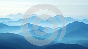 Blue Misty Mountain Range Landscape