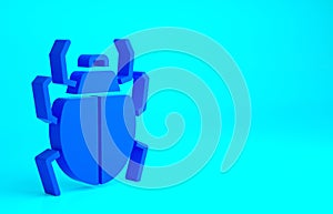 Blue Mite icon isolated on blue background. Minimalism concept. 3d illustration 3D render