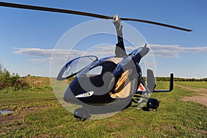 Blue modern autogyro