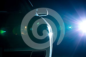 Blue modern car closeup