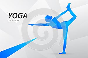 Blue modern vector graphic yoga on abstract background