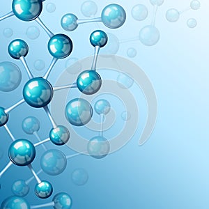 Blue molecule 3d background