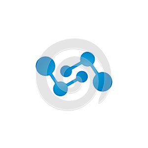 blue molecule logo vector icon illustration