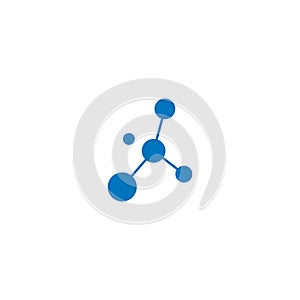 blue molecule logo vector icon illustration
