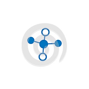 blue molecule logo vector icon illustration