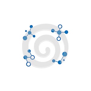 blue molecule logo vector icon illustration