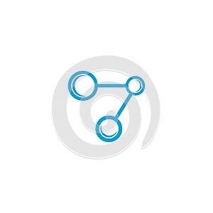 blue molecule logo vector icon illustration