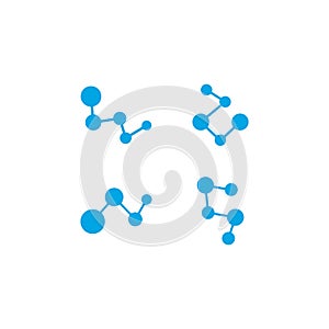 blue molecule logo vector icon illustration