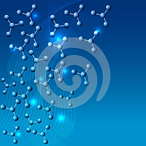 Blue molecules background