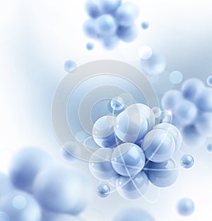 Blue molecules background photo
