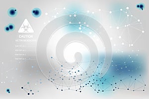 Blue molecules background