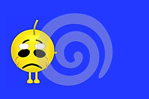 Blue Monday. Blue Monday design, the saddest day of the year. Blue color background. Yellow emoji with a sad face.