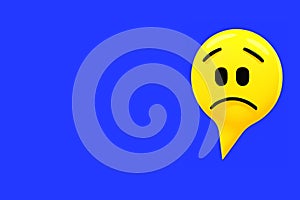 Blue Monday. Blue Monday design, the saddest day of the year. Blue color background. Yellow emoji with a sad face.