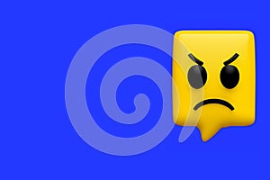 Blue Monday. Blue Monday design, the saddest day of the year. Blue color background. Yellow emoji with a sad face.