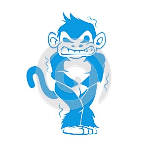 Blue monkey with a cold