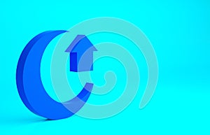 Blue Moon icon isolated on blue background. Minimalism concept. 3d illustration 3D render