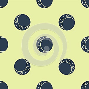 Blue Moon icon isolated seamless pattern on yellow background. Vector Illustration