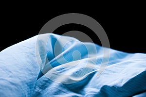 Blue morning sleep wrinkle bed sheet