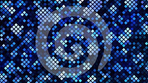 Blue mosaic background. Disco party background. Abstract lights disco background. Square mosaic.