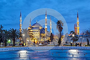 The Blue Mosque in the evening photo
