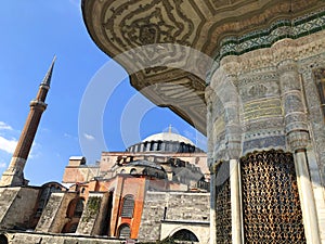 Blue mosque and Hagia Sophia Museum / istanbul historical city photo