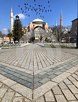 Blue mosque and Hagia Sophia Museum / istanbul historical city photo