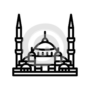 Blue Mosque, Istanbul,Turkey, Mosque fully editable vector icons