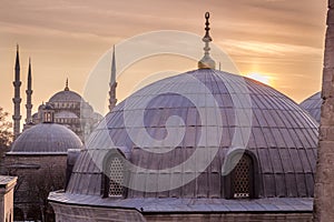 Blue Mosque Istanbul Turkey Sunset View