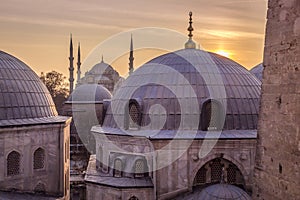 Blue Mosque Istanbul Turkey Sunset View