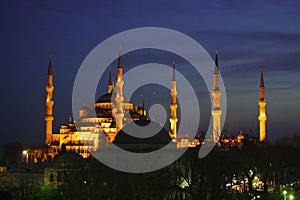 Blu moschea di notte 