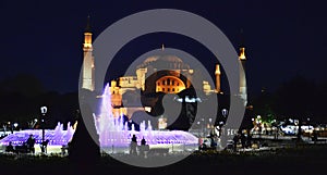 Blue Mosque by night, Istanbul, Turkey photo