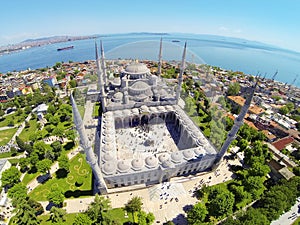 Blue Mosque at Sultanahmet Square photo