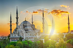 Blue Mosque at sunset