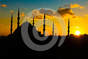 Blue Mosque at sunset
