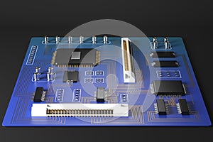 Blue motherboard front