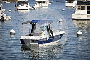 Blue Motor Boat